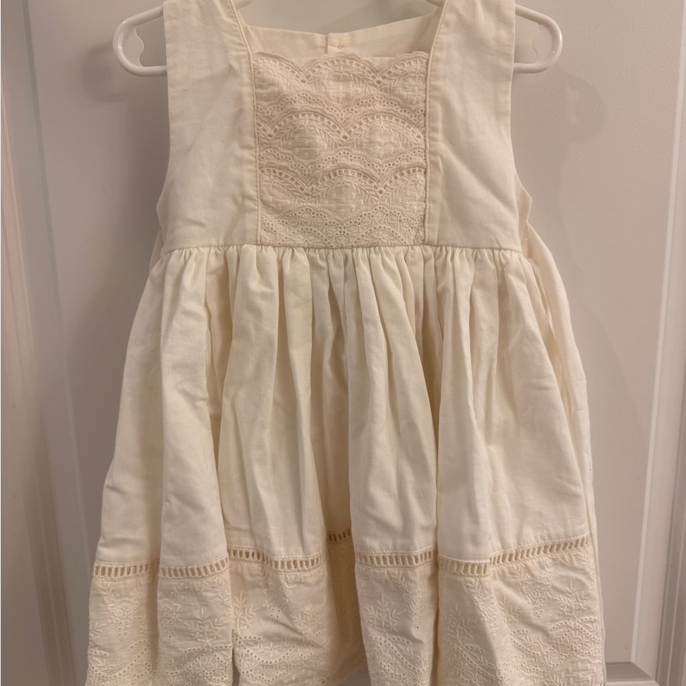 Well Dressed Wolf Cream Lace Kids Dress